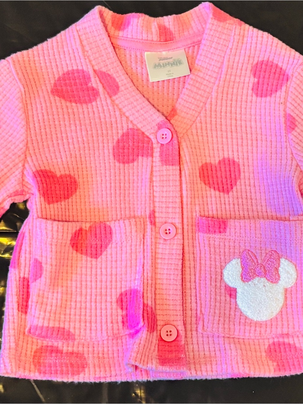 Disney Pink Heart Knit Cardigan with Minnie